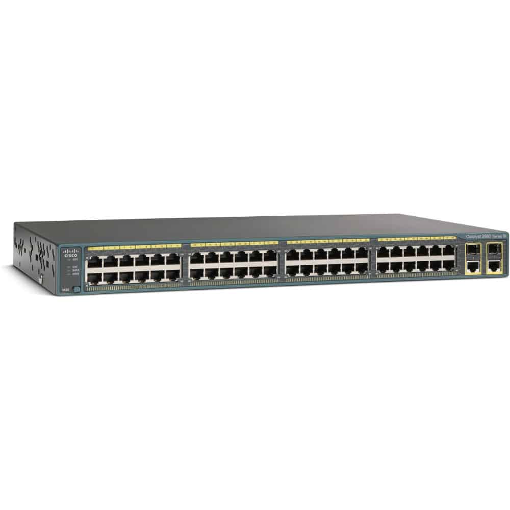 Cisco WS-C2960-48TC-S 2960 Series switch with (48) 10/100 Ethernet ports and (2) fixed 10/100/1000 Ethernet uplink ports & 2 SFP Ports 