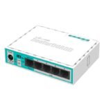 Buy MikroTik RB750r2 hEX lite router with 5 Fast Ethernet ports, RouterOS Level 4, MPLS support, passive PoE input, and compact SOHO design.